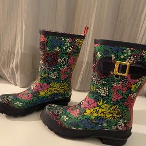 Floral rain boots